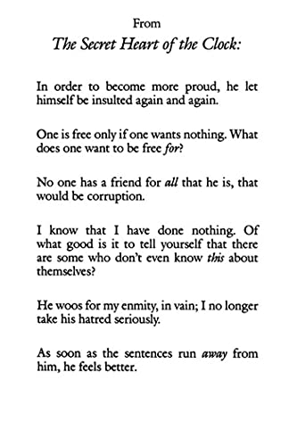 The Secret Heart of the Clock: Notes, Aphorisms, Fragments, 1973-1985