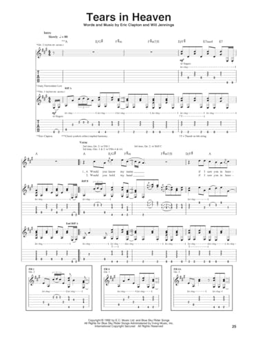 Eric Clapton - Unplugged - Guitar Recorded Versions Note-for-Note Guitar TAB 17 Songs Including Tears in Heaven, Layla, My Fathers Eyes and More ... Music Songbook (Recorded Versions Guitar)