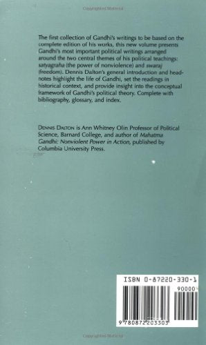 Gandhi: Selected Political Writings (Hackett Classics) — back cover