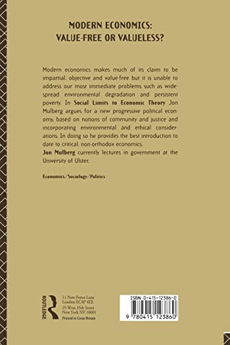Social Limits to Economic Theory (Modern Economics)
