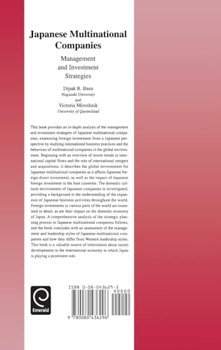 Japanese Multinational Companies: Management and Investment Strategies (Series in International Business and Economics, 16)