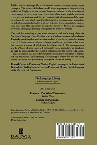 Seeing Through Language: A Guide to Styles of English Writing — back cover