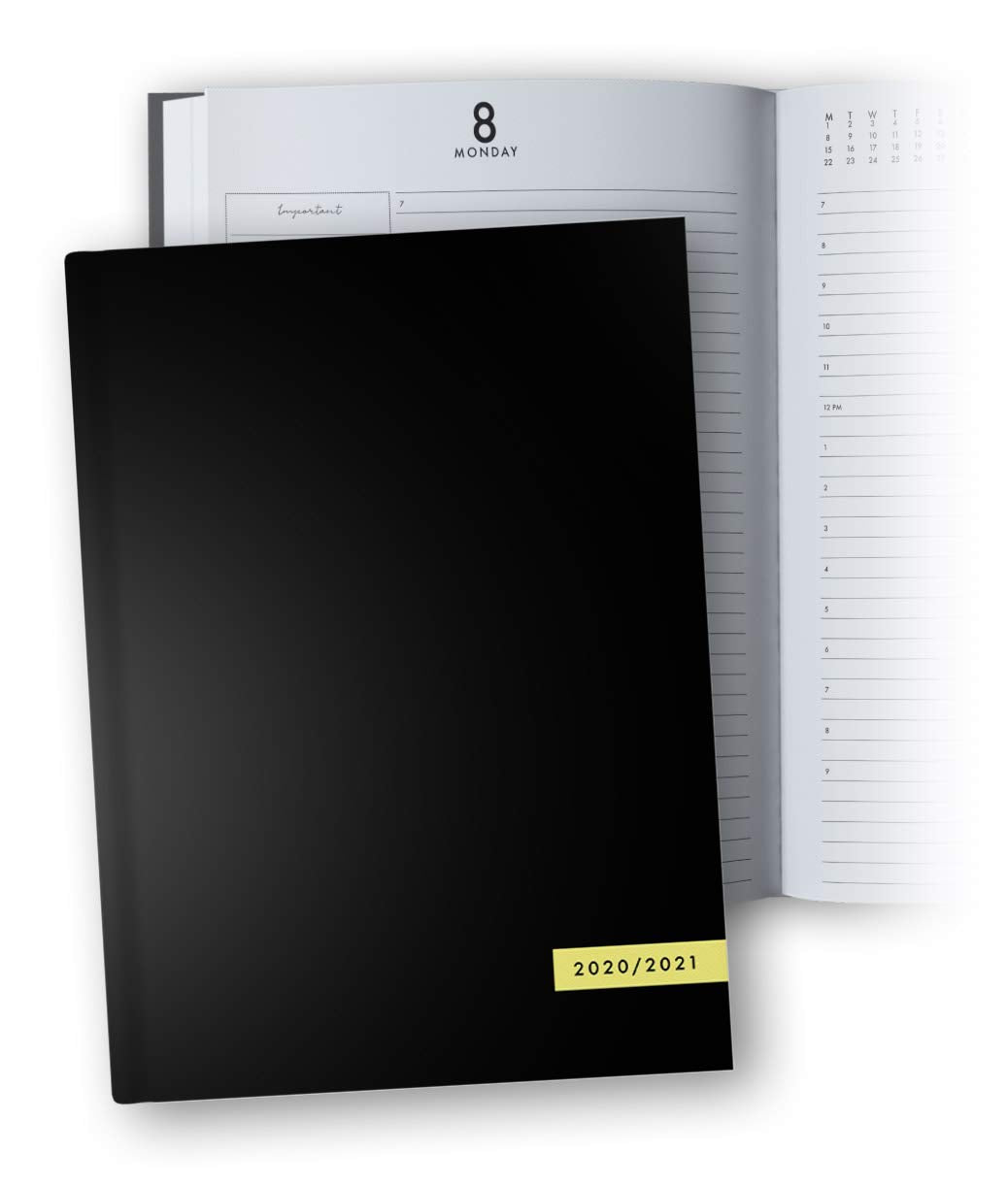 Day Planner 2020-2021 Large: 8.5" x 11" 2020/2021 Daily Planner, Hardcover, 1 Page per Day, Jul 2020 - Jun 2021, 12 Month, Dated Planner 2020-2021 Productivity, XXL Planner, Black