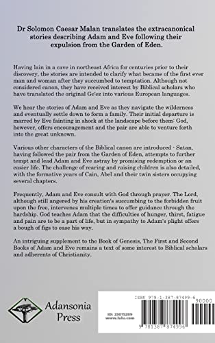 The First and Second Books of Adam and Eve: Also Called, The Conflict with Satan (Old Testament Apocrypha) (Hardcover)