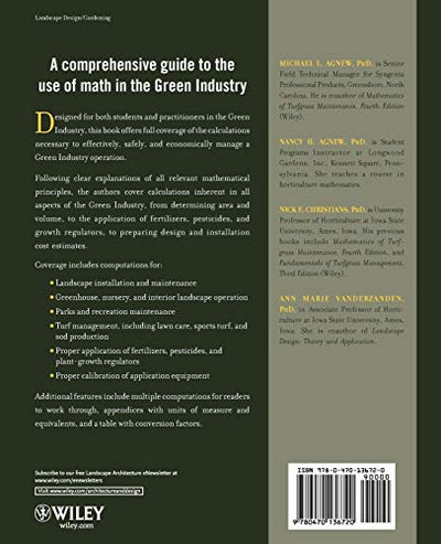 Mathematics for the Green Industry: Essential Calculations for Horticulture and Landscape Professionals