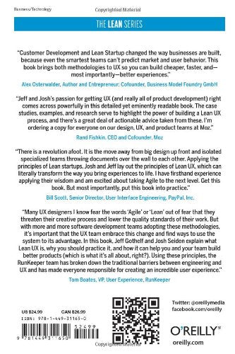 Lean UX: Applying Lean Principles to Improve User Experience — back cover