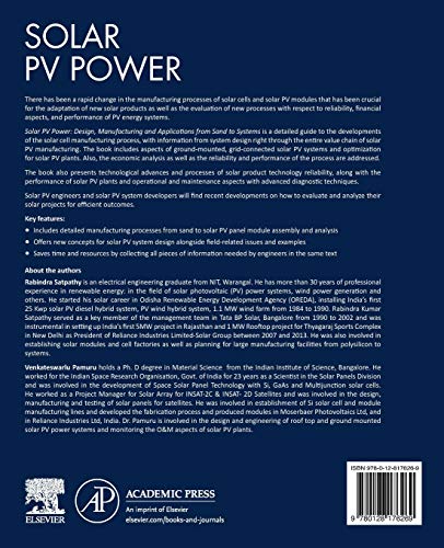 Solar PV Power: Design, Manufacturing and Applications from Sand to Systems