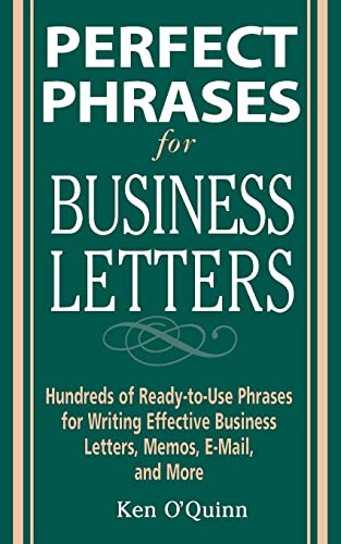 Perfect Phrases for Business Letters (Perfect Phrases Series) — back cover