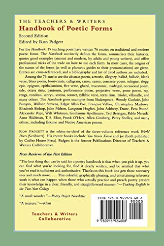 The Teachers & Writers Handbook of Poetic Forms by Ron Padge