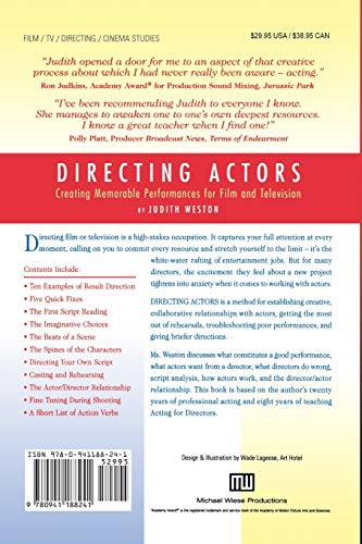 Directing Actors: Creating Memorable Performances for Film