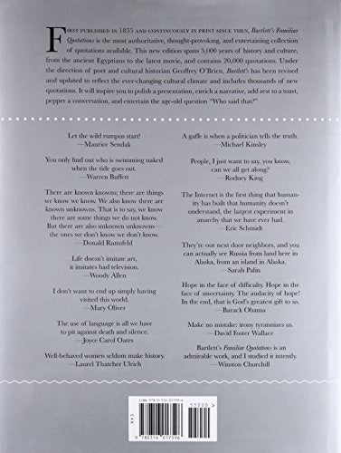 Bartlett's Familiar Quotations — back cover
