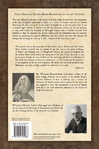 Commentaries on the Laws of England in Four Books, With Notes Selected from the Editions...4 Vols.