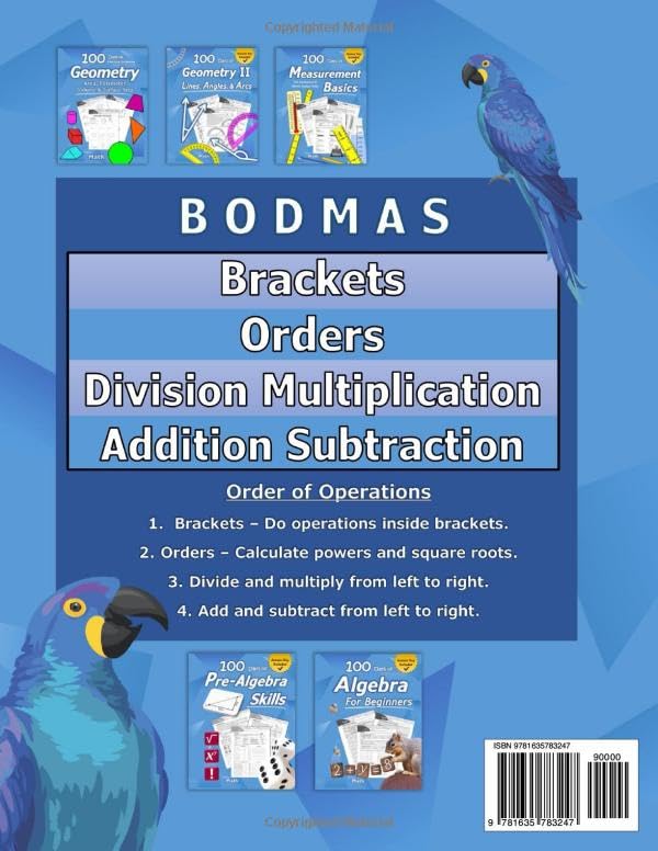 Pre-Algebra: Order of Operations (BODMAS): Pre-Algebra Practice Problems with Step-by-Step Answers, Ages 11-15 - KS3 and KS4 (Advanced KS2) - BODMAS - ... - Easy Learning Worksheets - With Answer Key