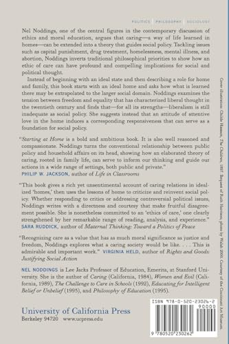 Starting at Home: Caring and Social Policy — back cover