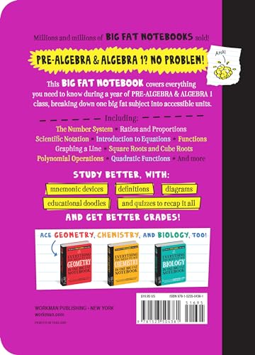 Everything You Need to Ace Pre-Algebra and Algebra I in One Big Fat Notebook (Big Fat Notebooks) — back cover