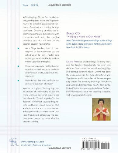 Teaching Yoga: Exploring the Teacher-Student Relationship — back cover