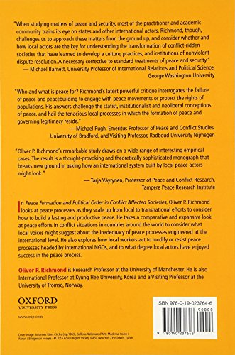Peace Formation and Political Order in Conflict Affected Societies