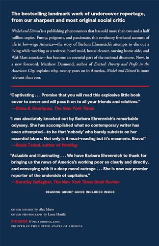 Nickel and Dimed: On (Not) Getting By in America (20th Anniversary Edition) — back cover