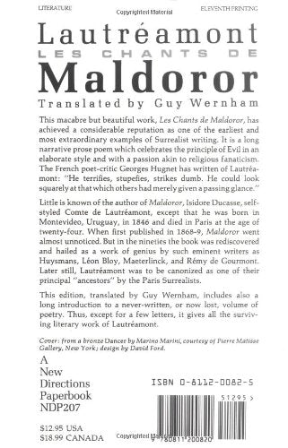 Maldoror: (Les Chants de Maldoror) (New Directions Paperbook)