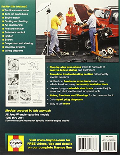 Cengage Learning Jeep Wrangler 1987 - 2011 Repair Manual by