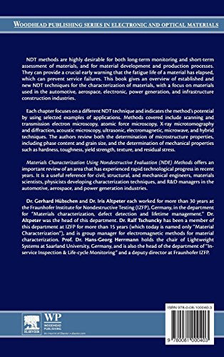 Materials Characterization Using Nondestructive Evaluation (NDE) Methods (Woodhead Publishing Series in Electronic and Optical Materials)