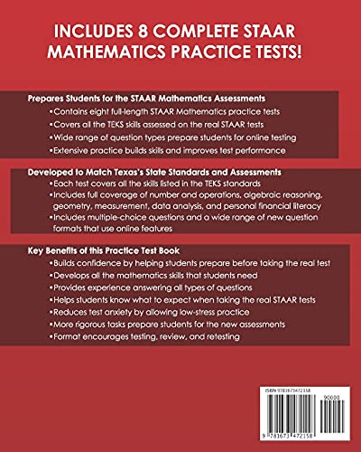 TEXAS TEST PREP Ultimate Practice Test Book STAAR Mathematics Grade 5: Includes 8 STAAR Math Practice Tests