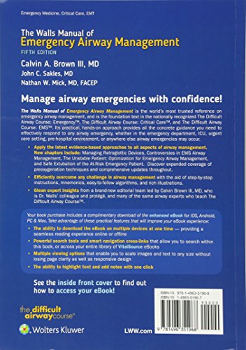 The Walls Manual of Emergency Airway Management