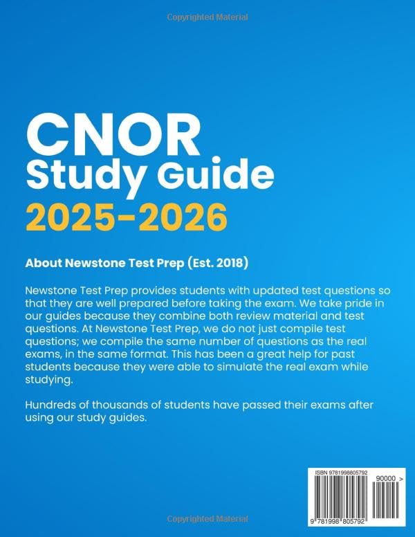 CNOR Study Guide 2025-2026: Complete Review 600 Questions and Detailed Answer Explanations for the Certified Perioperative Nurse Exam (3 Full-Length Exams)