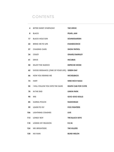 Alternative Rock Sheet Music Collection - 40 Pieces Piano/Vocal/Guitar Songbook