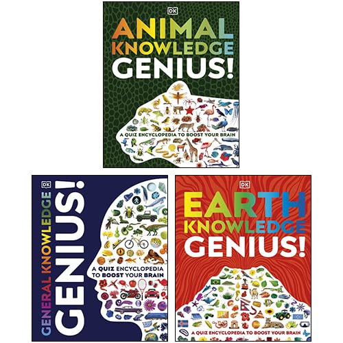A Quiz Encyclopedia to Boost Your Brain Genius Knowledge 3 Books Collection Set(General Knowledge Genius!,Animal Knowledge Genius! & Earth Knowledge Genius!)