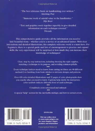 Reader's Digest Knitter's Handbook — back cover