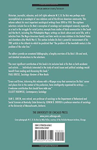 W. E. B. DuBois on Sociology and the Black Community (Heritage of Sociology Series) — back cover