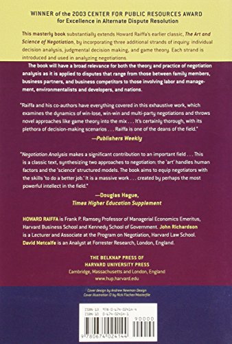 Negotiation Analysis: The Science and Art of Collaborative Decision Making — back cover