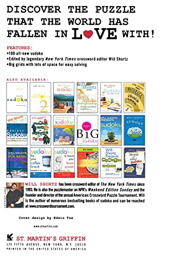Will Shortz Presents I Love Sudoku: 100 Wordless Crossword Puzzles