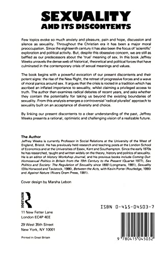 Sexuality and Its Discontents: Meanings, Myths, and Modern Sexualities