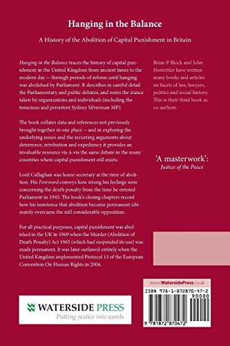 Hanging in the Balance: A History of the Abolition of Capital Punishment in Britain