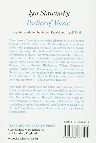 Poetics of Music in the Form of Six Lessons (The Charles Eliot Norton Lectures)