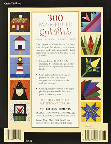 300 Paper-Pieced Quilt Blocks (Book & CD) by Carol Doak