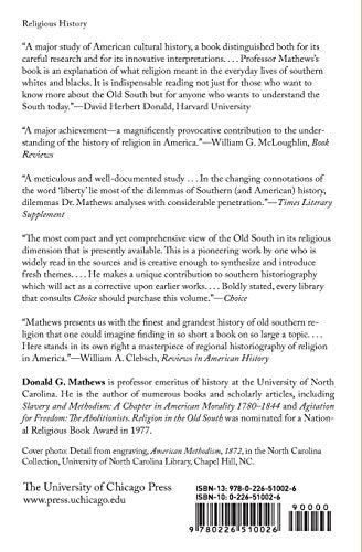 Religion in the Old South (Chicago History of American Religion)