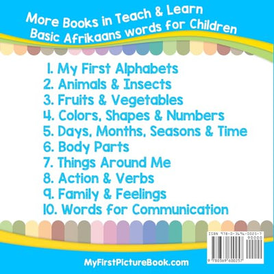 My First Afrikaans Alphabets Picture Book with English Translations: Bilingual Early Learning & Easy Teaching Afrikaans Books for Kids (Teach & Learn Basic Afrikaans words for Children)