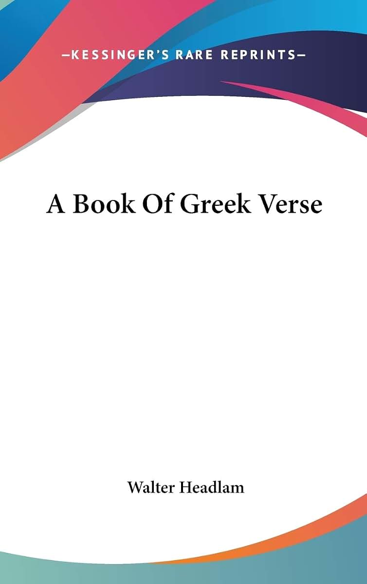 A Book Of Greek Verse