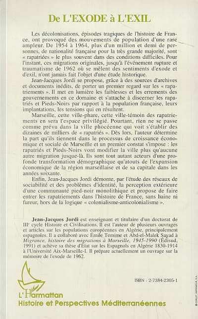 De l'exode l'exil: Repatriés et pieds-noirs en France (French Edition)
