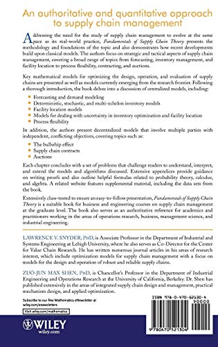 Fundamentals of Supply Chain Theory — back cover