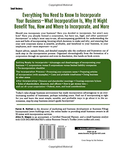 Incorporate! : An Easy Step-By-Step Plan for Entrepreneurs