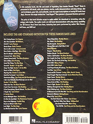 Soul Fingers - The Music and Life of Legendary Bassist Donald 'Duck' Dunn Bass Guitar Songbook with Online Audio Includes 60 Iconic Transcriptions and Rare Photos Hal Leonard Book