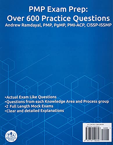 PMP Exam Prep Over 600 Practice Questions: Based on PMBOK Guide 6th Edition