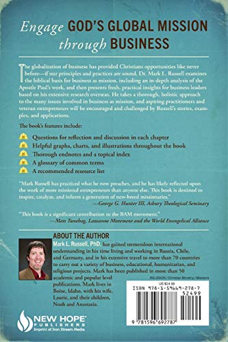 The Missional Entrepreneur: Principles and Practices for Business as Mission — back cover