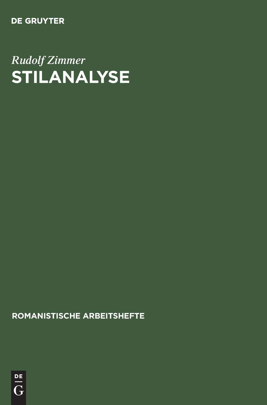 Stilanalyse (Romanistische Arbeitshefte, 20) (German Edition)