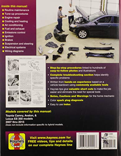 Toyota Camry, Avalon, and Lexus ES 350 2007-2011 Repair Manual (Haynes Repair Manual)