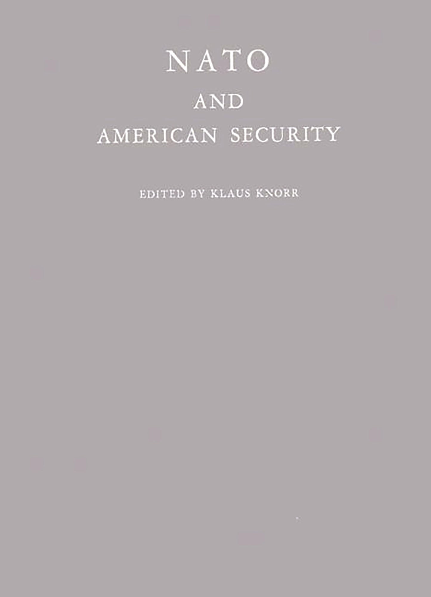 NATO and American Security
